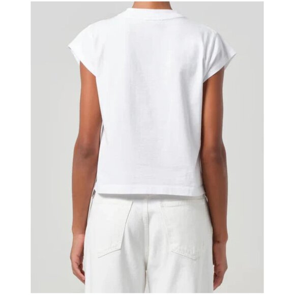 AGOLDE Bryce Cap Sleeve T-Shirt in White Size X-Small - Picture 10 of 10